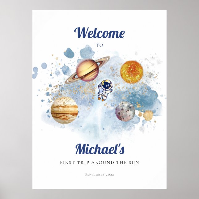 Poster Foguete do Espaço Exterior Primeiro Conselho de Es (Frente)