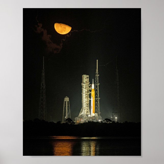 Poster Foguete do Sistema de Lançamento Espacial da NASA  (Frente)