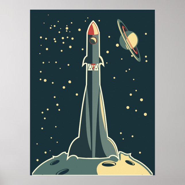 Poster Foguete espacial (Frente)