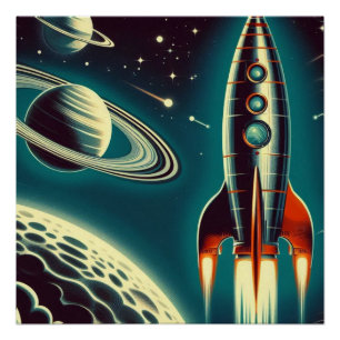 Pôster Foguete espacial