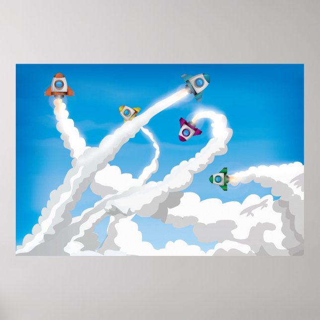 Pôster Foguetes de Brinquedos bonitos! (Frente)