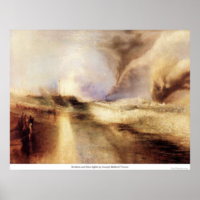 Poster Foguetes e luzes azuis de Joseph Mallord Turner (Frente)