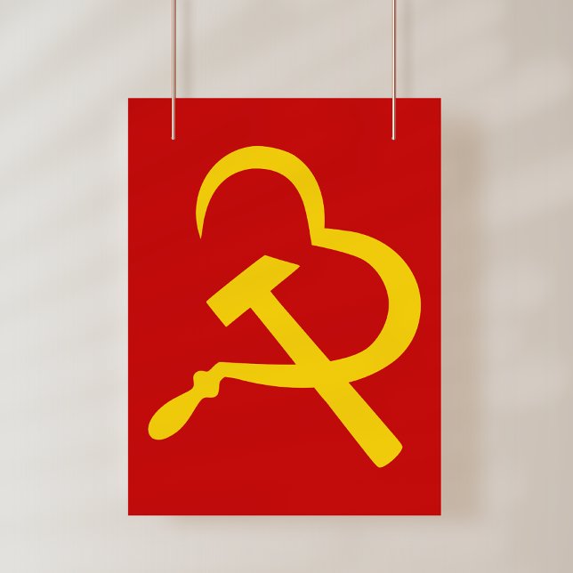Poster Foice e Martelo, Coração, Amor, Comunismo (Criador carregado)