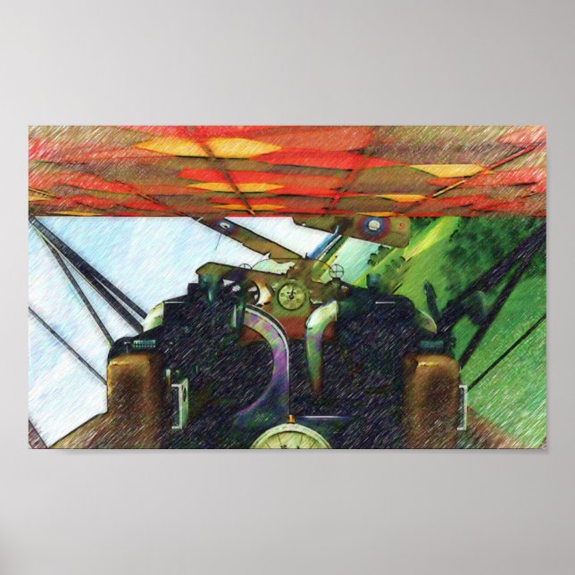 Pôster Fokker Cockpit (Frente)