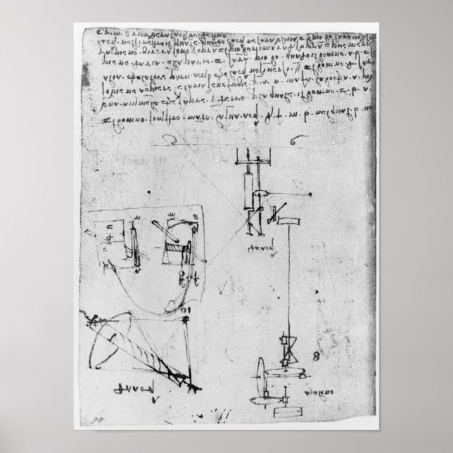 Pôster Fol. 46v, do Codex Forster III, 1480s-1494 (Frente)