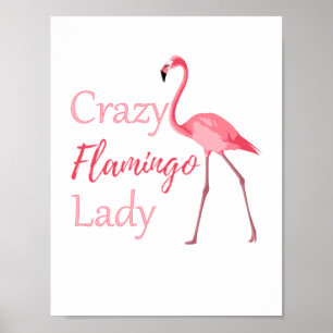 Poster Folamingo Louco Senhora Engraçada Flamingo