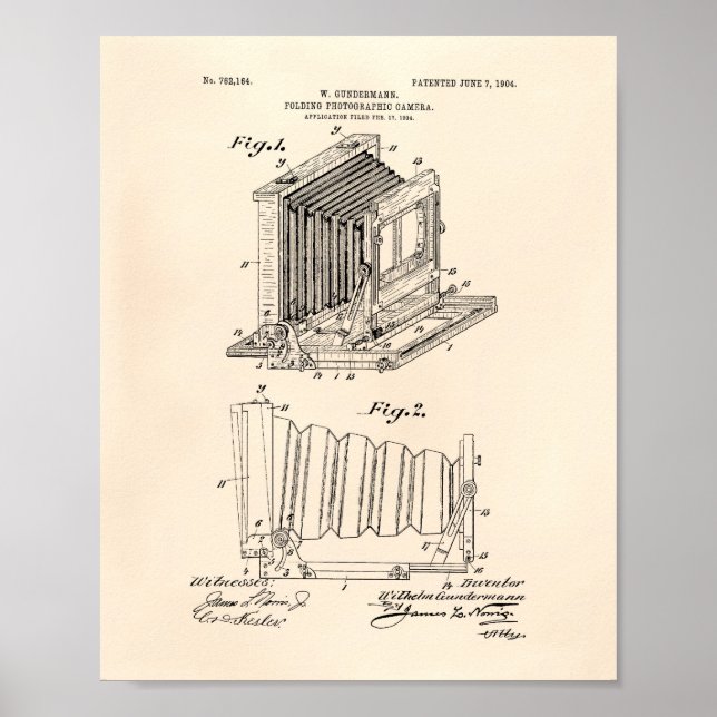 Pôster Folding Camera 1904 Patent Art - Old Peper (Frente)