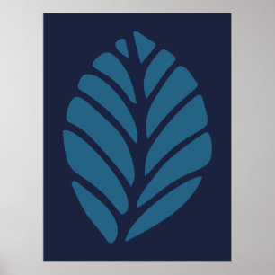 Poster Folha azul minimalista