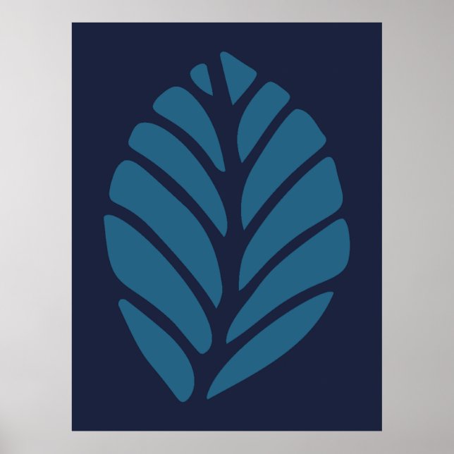 Poster Folha azul minimalista (Frente)