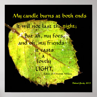 Poster Folha Brilhante Dourada contra preto