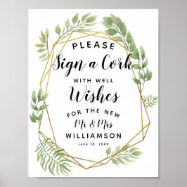 Poster Folha cristalina Assinar uma festa/casamento de Co