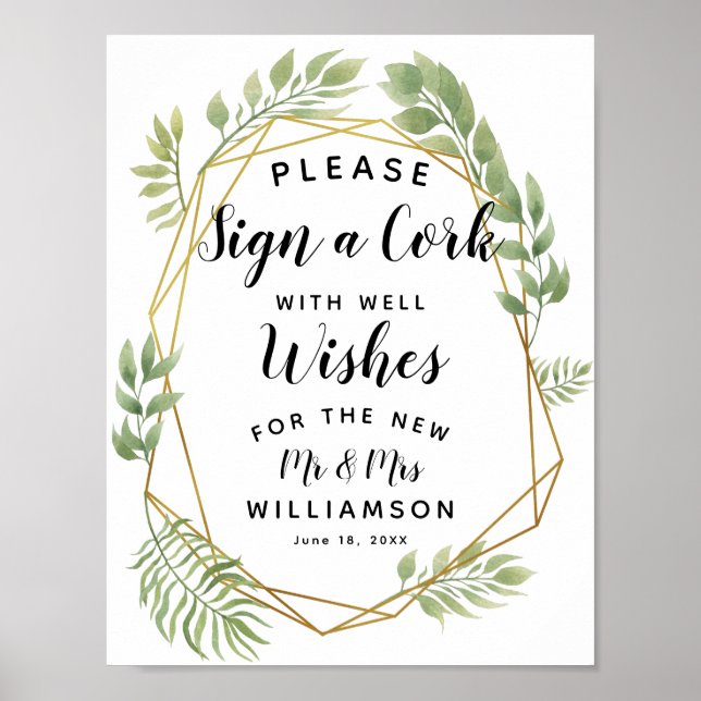 Poster Folha cristalina Assinar uma festa/casamento de Co (Frente)