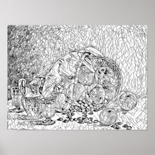 Poster Folha de Abstrato de fruta para adultos