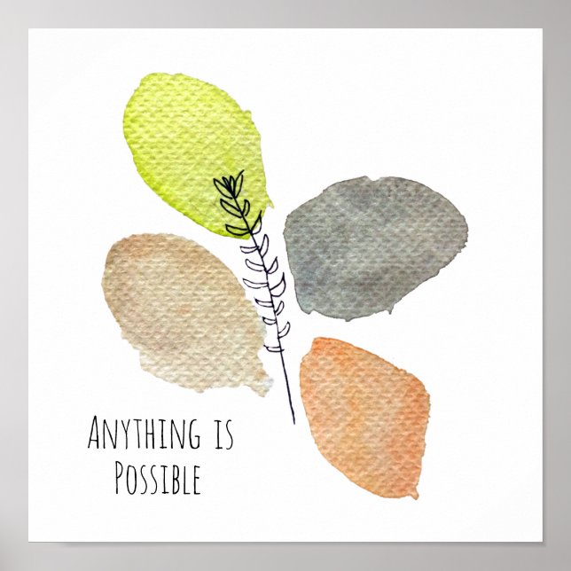 Poster Folha de aquarela estética moderna (Frente)