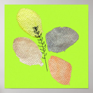 Poster Folha de aquarela estética moderna