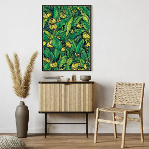 Poster Folha de Banana & Combo de Frutas Selva Tropical