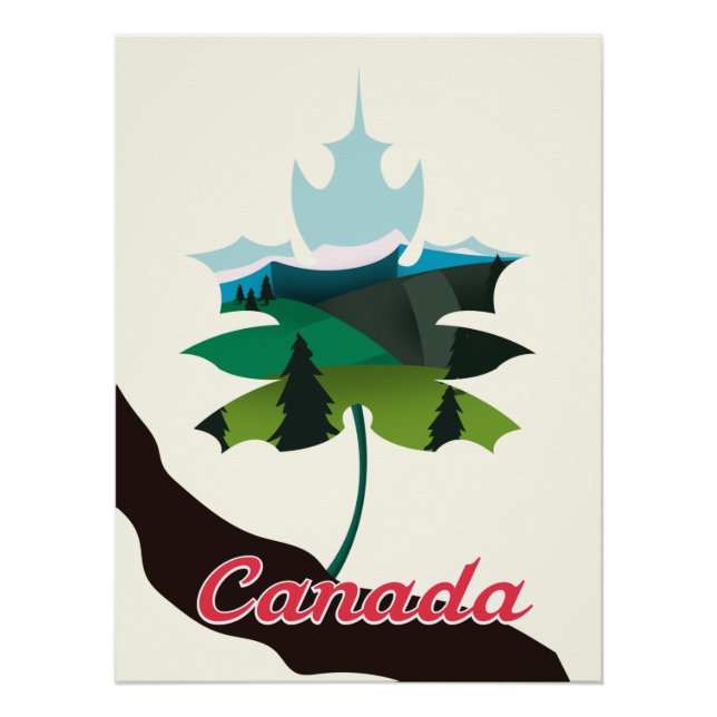 Pôster Folha de bordo do Canadá edição branca (Frente)