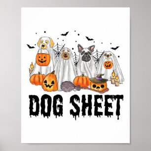 Poster Folha de Cachorro Halloween Spooky Season Cute Dog