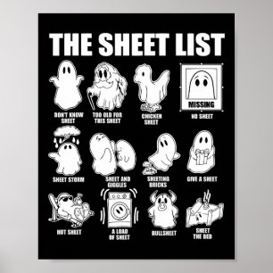 Poster Folha de Camisa Engraçada Halloween Folha de Hallo