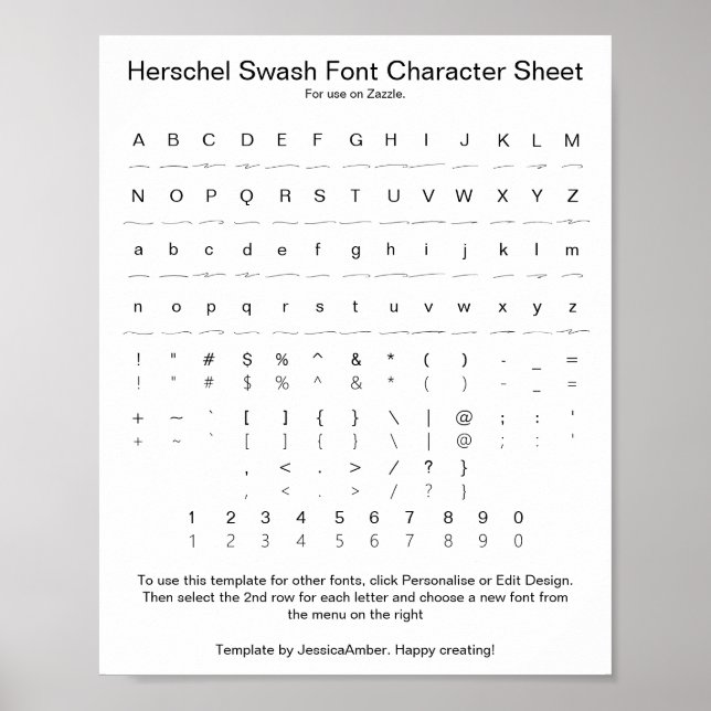 Poster Folha de Caracteres de Fonte de Troca Herschel par (Frente)