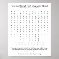 Folha de Caracteres de Fonte do Script Herschel pa