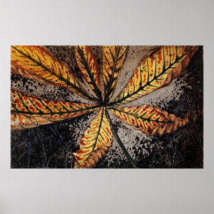 Poster Folha de castanha de Julie de Graag - Retro Floral
