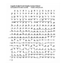 Folha de Contato Glifos de Fontes do Script Angela