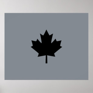 Pôster Folha de Folha de Preto do Canadá Negrito