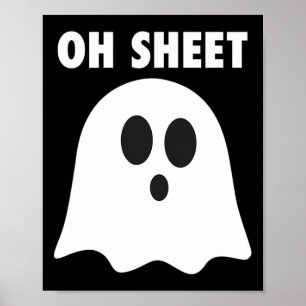 Poster Folha de Halloween Humorável Pun Fantasma Oh Folha
