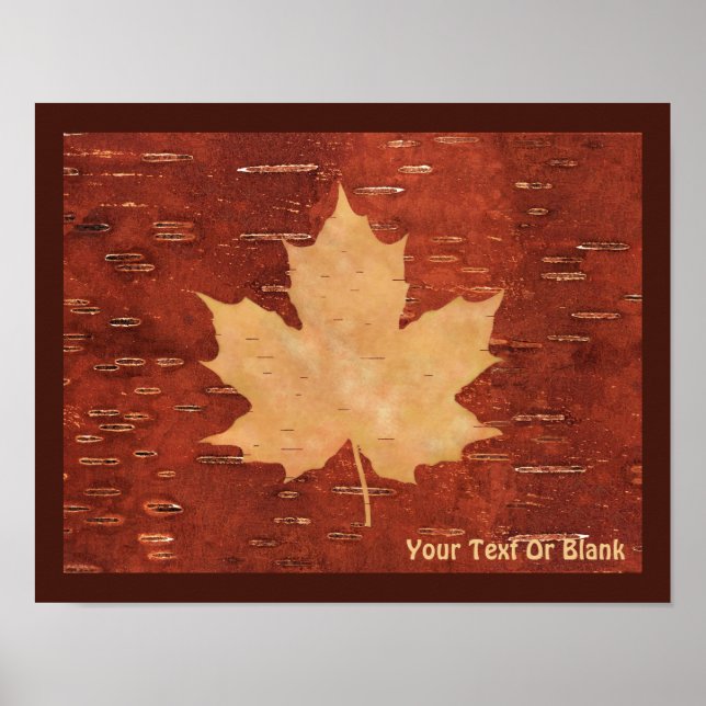 Poster Folha de Maple no Latido de Birch Interior (Frente)