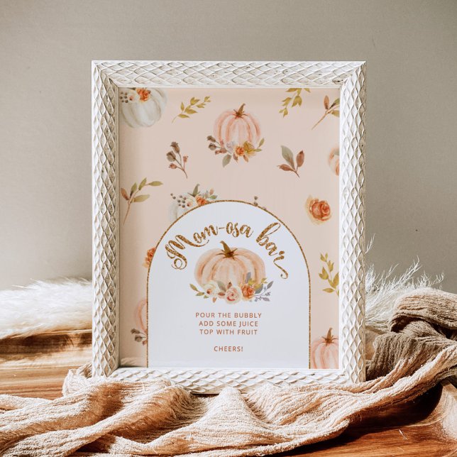 Poster Folha de ouro, abóbora-laranja, bar-mãe-osa (Criador carregado)