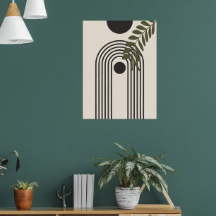 Poster Folha de Palmeira Arco-Íris Sol, Arte Geométrica A
