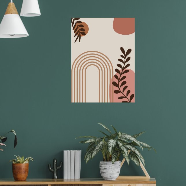 Poster Folha de Palmeira Arco-íris Sol, Arte Geométrica A (Sala de Estar 1)