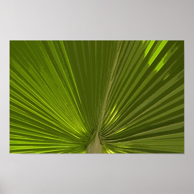 Poster Folha de Palmeira Tropical Verde (Frente)