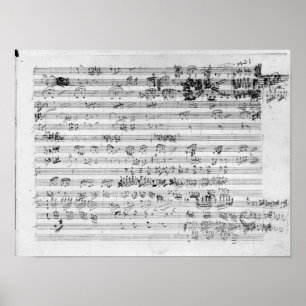 Poster Folha de pontuação autografada para o trio mi bemo