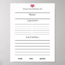 Folha de receitas de download instantâneo ou