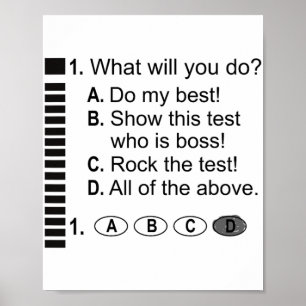 Poster Folha De Resposta Rocha O Incentivo De Teste Da Es