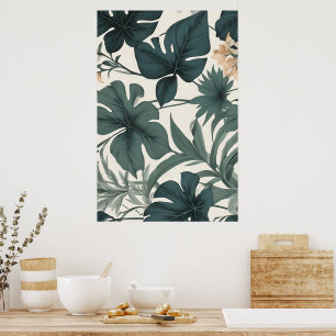 Poster Folha forma padrão de beleza