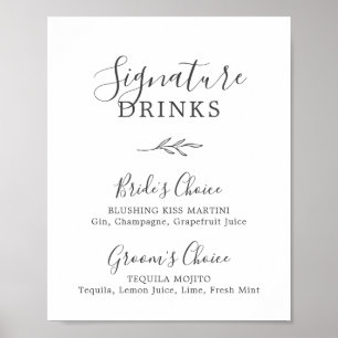 Poster Folha mínima Sinal das Bebidas Assinantes de Cin