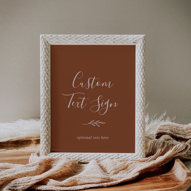 Poster Folha mínima | Sinal de Texto Personalizado do Ter (Criador carregado)