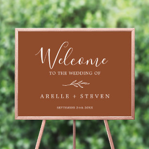 Poster Folha mínima   Terracotta Wedding Welcome