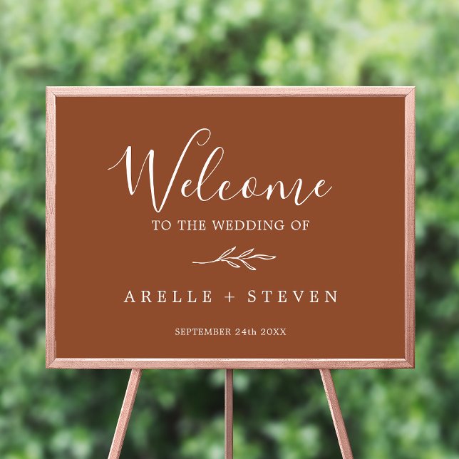 Poster Folha mínima | Terracotta Wedding Welcome (Criador carregado)