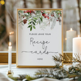 Poster Folha persistente de inverno deixe seu cartão de r