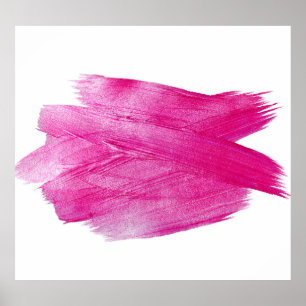 Poster Folha rosa Shimmering: Abstrato de Aquarela