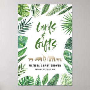 Poster Folha tropical + cartões & presentes dos animais