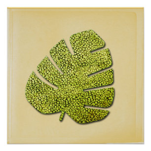 Pôster Folha Tropical Verde Orgânica