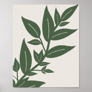 Poster Folha Verde Botânica