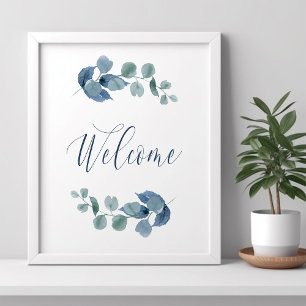 Poster Folhagem de Aquarela Simples de Eucalipto Empoeira