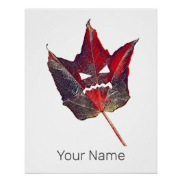 Pôster Folhagem do outono de Halloween Foliage Folha de F