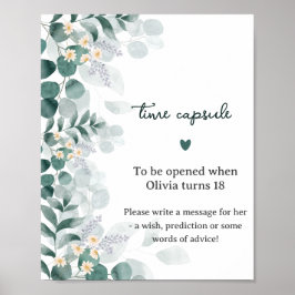 Poster Folhagem Elegante Cápsula do Tempo de Eucalipto